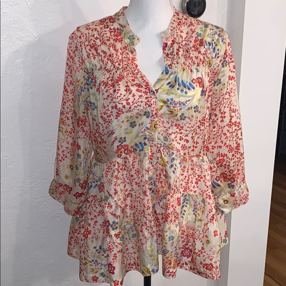 Sundance Catalog silk blouse Medium